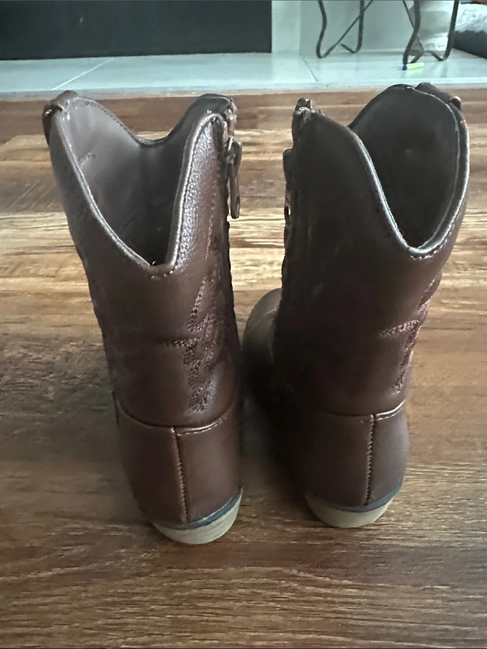 Cat Jack Brown Leather Toddler Western Boots